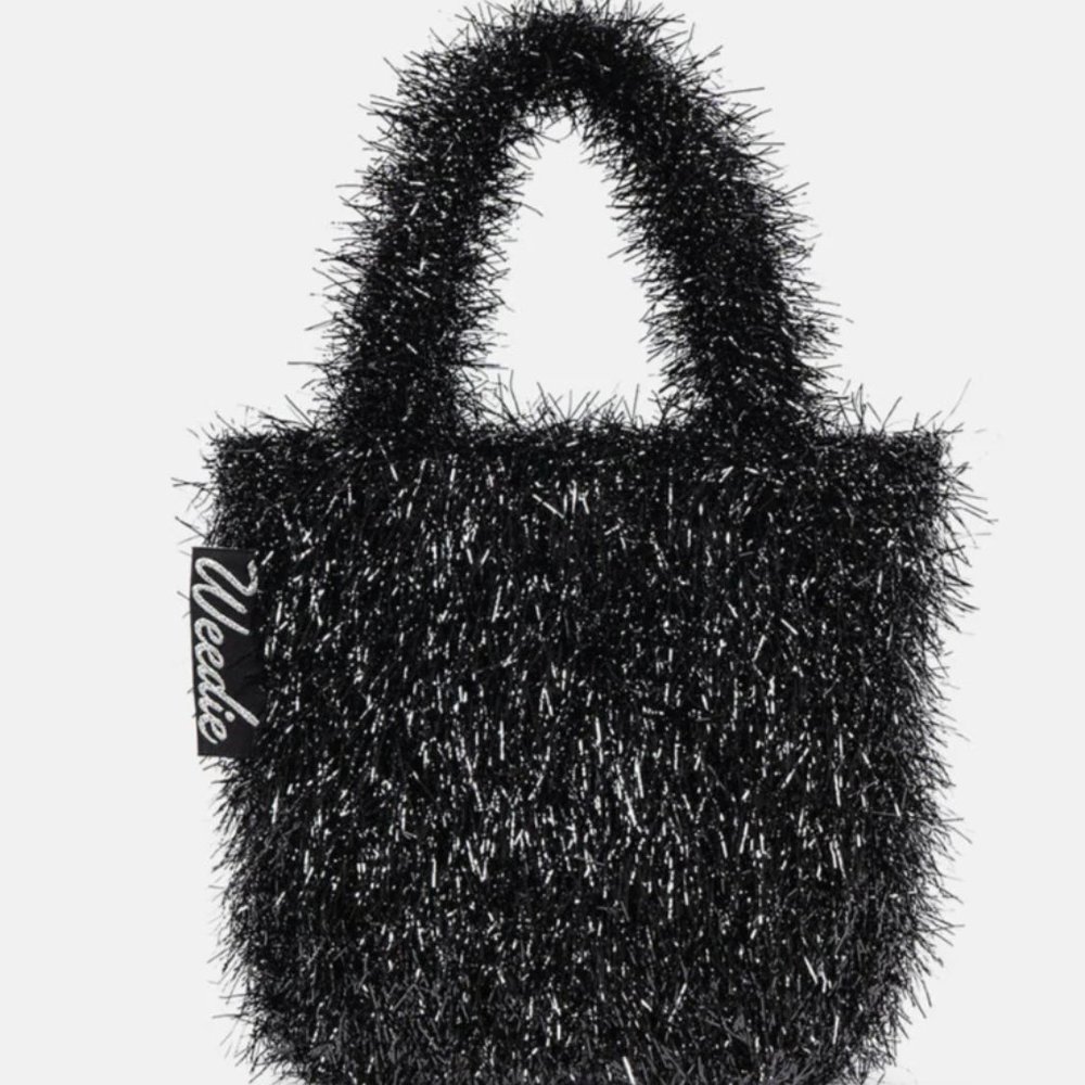Edie Parker Mini Grass Tote (Black) - Weedie Parker